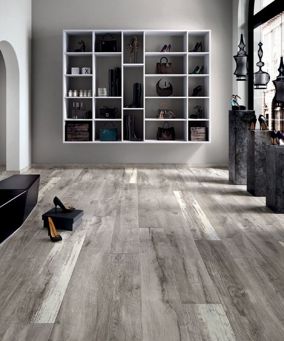 Dark Gray Light Gray Wood Grain Floor Planks Boards Design Indoor Rug Door Mat 