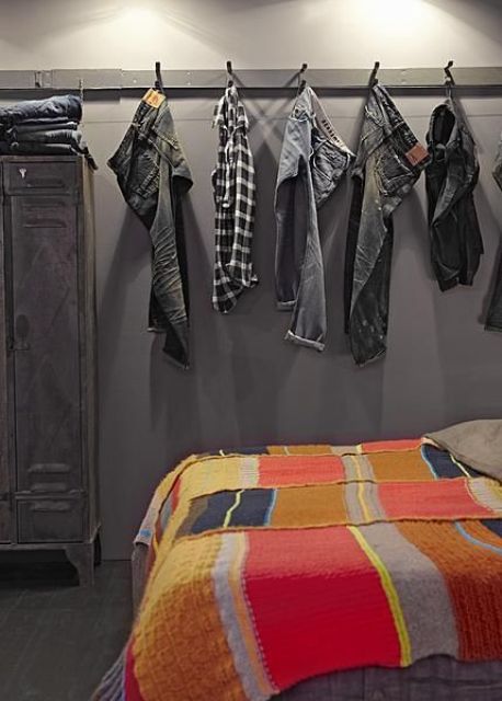 wall-mounted clothes hooks