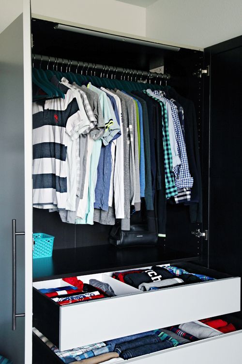 26 functional wardrobe with drawers and hangers
