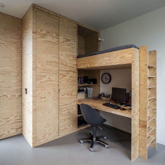 closet hidden in wooden panels