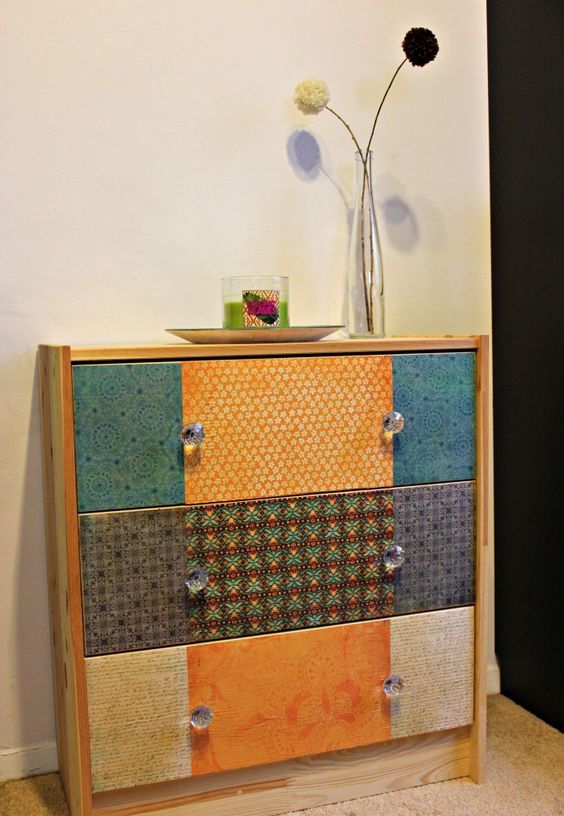 scrapbook paper IKEA Rast dresser