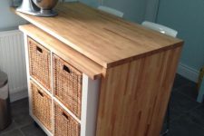 28 kitchen island storage from Kallax shelf