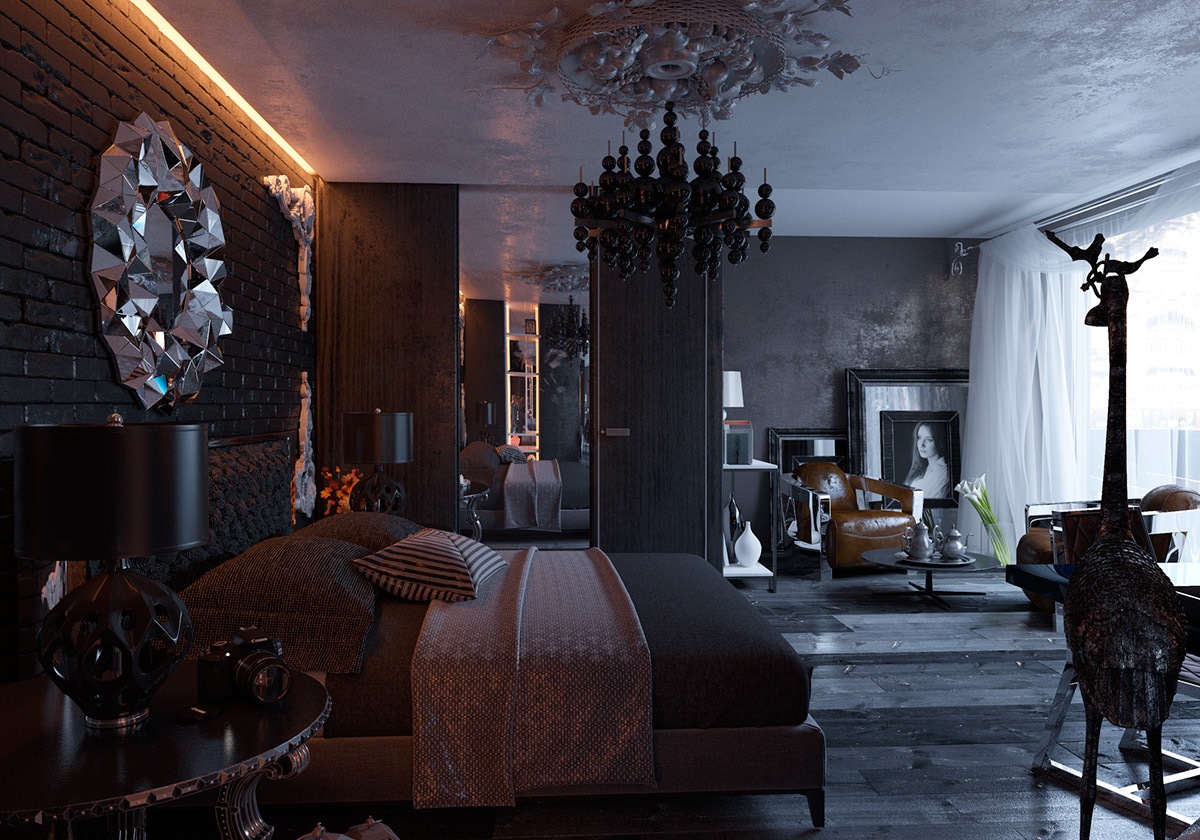 Every detail here is moody and dark, the interior is modern and refined