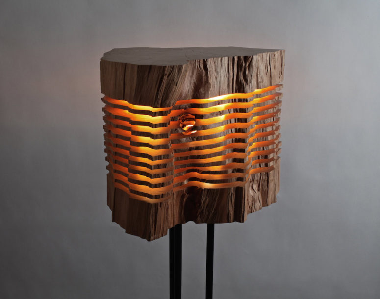Split Grain Lamp Series Made Of Wood, Lamps Made From Wood Logs