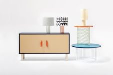 02 There’s a series of lamps, coffee tables, and a sideboard, all of which come in several colors and can even be customized