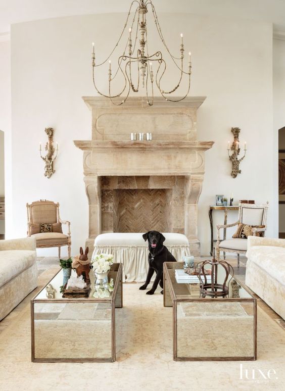 traditional cream living room with carpet floors to make it even cozier