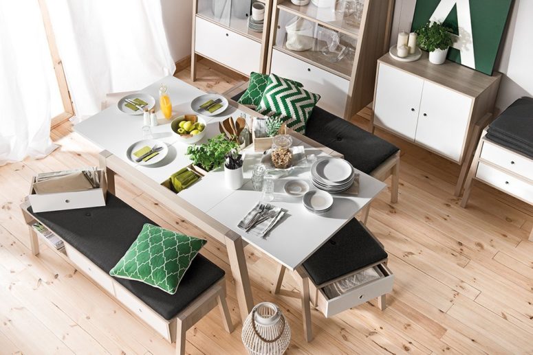 Almost all the furniture has an ‘A’ shaped cross section or design detail