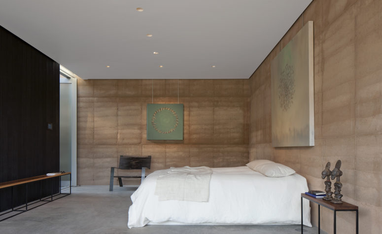 The colors are comfy, cozy and neutral, while the decor is very modern and edgy