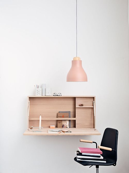 modern foldable wall mounted desk of plywood