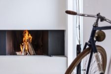 Modern built-in fireplace