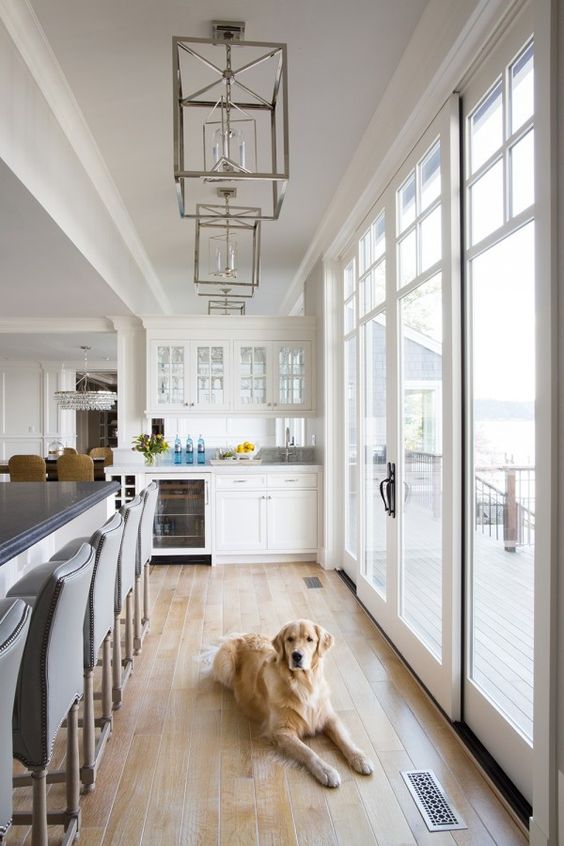 light wood floors give this kitchen a warm feeling