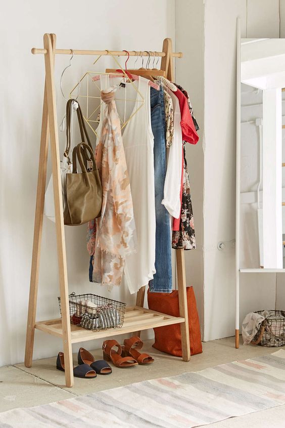 26 Clothes Racks For Homes With No, Coat Hanger Rack Wood