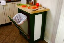 13 a kitchen trash-can cabinet with a tilt-open-door