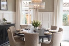 13 elegant dining room with grey walls and white wainscoting to make it more refined