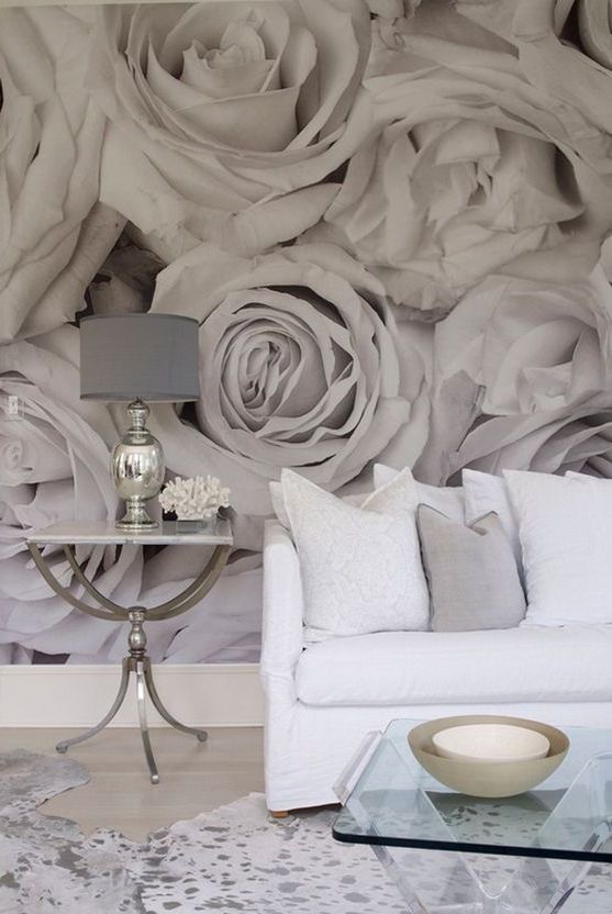 floral murals are among the most popular because they easily bring a sweet feminine touch