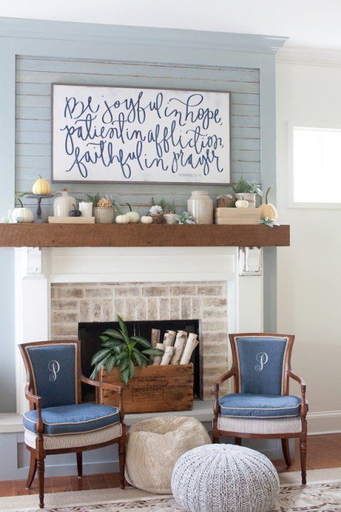 Winter Fireplace Decor Ideas