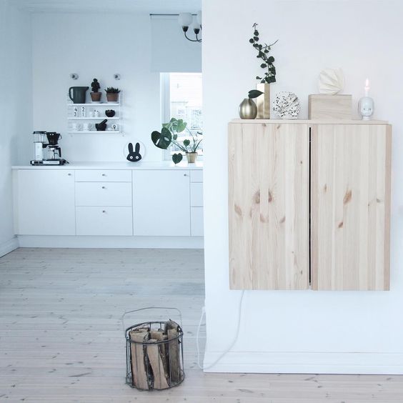 Ikea Ivar wall-mounted cabinet for a Nordic space