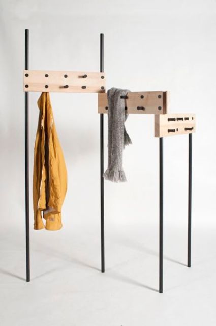portable rack with hooks, nice for drying damp scarves and coats