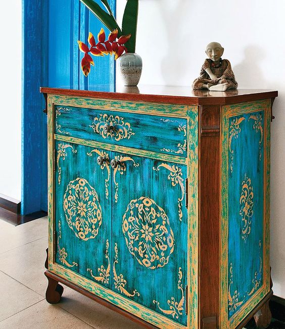 adorably hand-painted cabinet