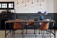 19 black wainscoting in an industrial dining space