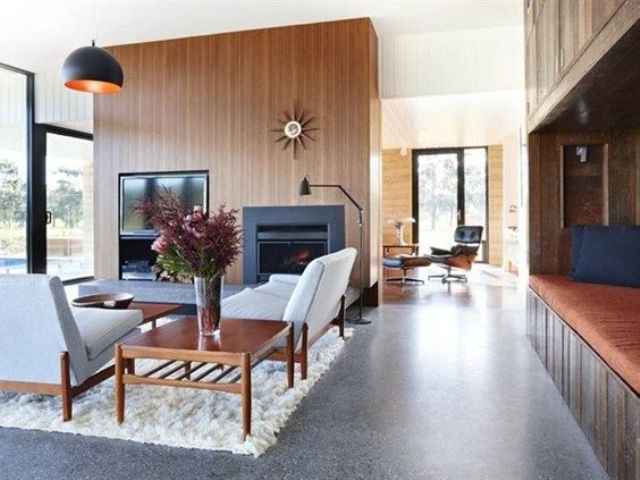 polished concrete floors are rather cold, so you can add comfy rugs