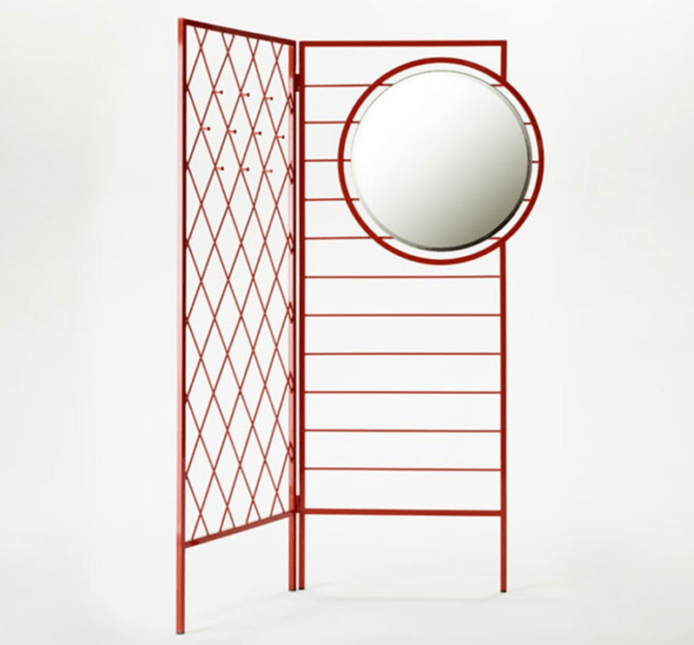 metal clothes rack that works as a space divider or a screen