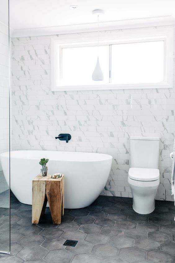 grey concrete hexagon tiles for maximum durability