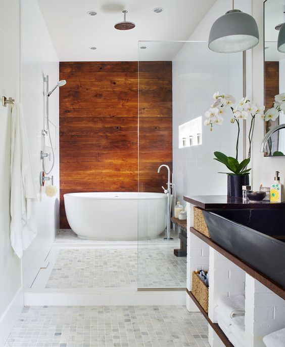 cognac-colored wood to bring a cozy and eye-catching touch