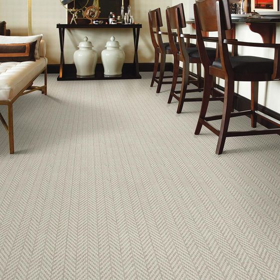 loop pile carpet floors for a dining area