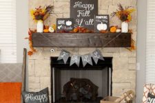 26 chalkboards, faux leaves and a bunting