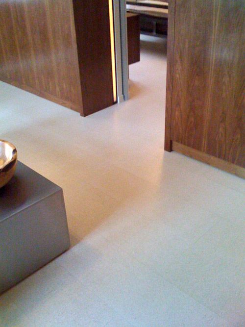 luxurious white cork floor tiles