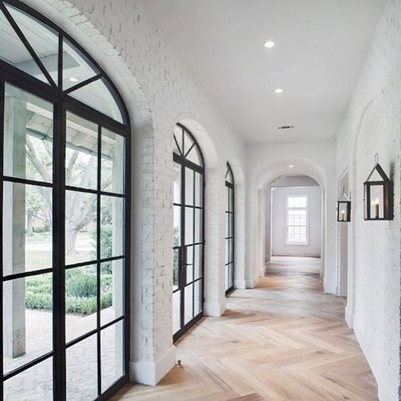 chevron hardwood floors for an entryway