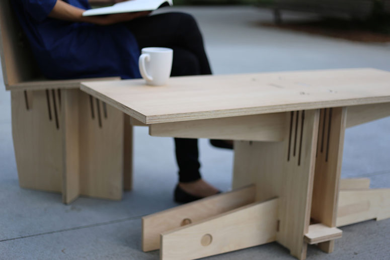 Inspiration for this furniture colelction came from clever wood joinery used for ages by Chinese architects