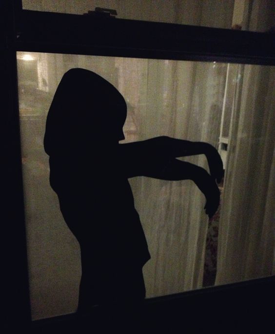 a creeping kid silhouette is a very scary idea