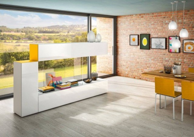 Air Side Storage combines drawers with sides of various colors creating cool modern combos
