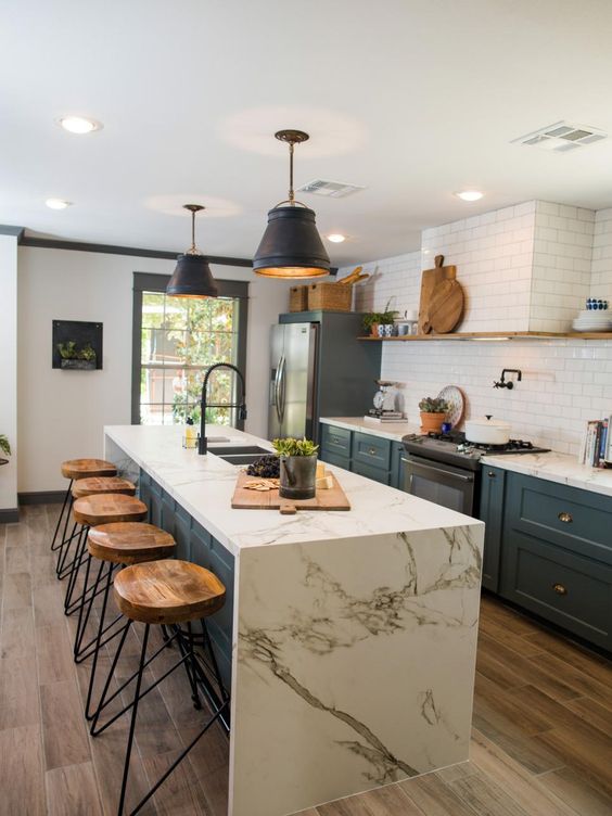 39 Trendy And Chic Waterfall Countertop Ideas - DigsDigs