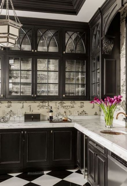 34 Timelessly Elegant Black And White Kitchens - DigsDigs