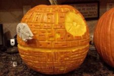 04 brilliantly carved Death Star pumpkin