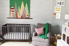 04 whitewashed brick wall keeps the nursery calm, peaceful and relaxing