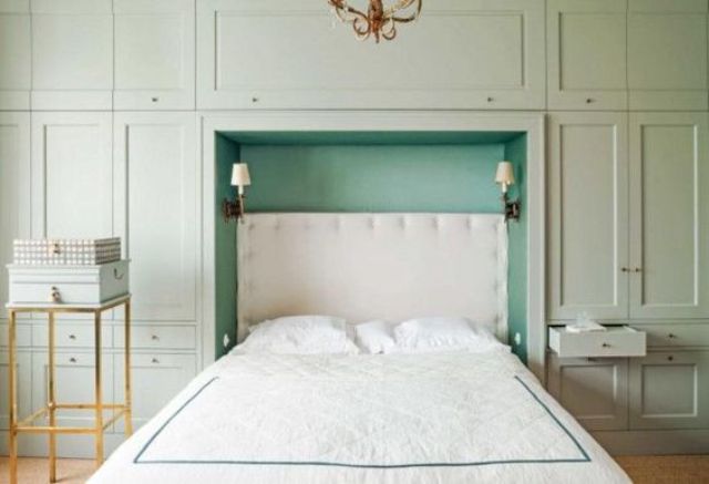 smart bedroom design Smart bedroom storage consists of built-in wardrobes and drawers take a whole wall here, and the bed is just placed in the midst