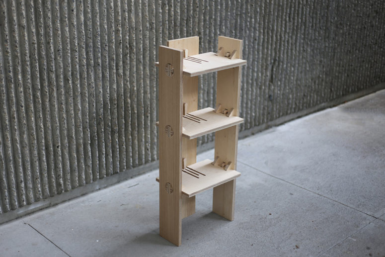 There are benches, chairs, stools and even a shelf made with such joineries