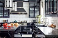 05 elegant black and white kitchen with art deco and retro touches