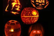 06 carved Star Wars pumpkin lanterns