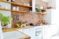 07 rough brick to turn a simple kitchen into an original one