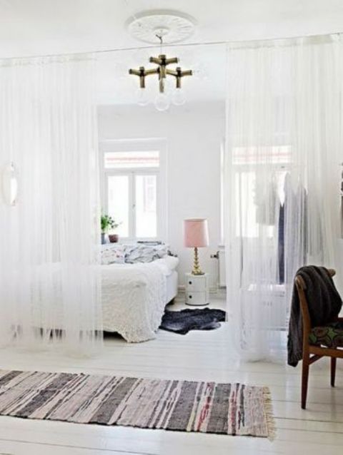 25 Ways To Use Curtains As Space Dividers