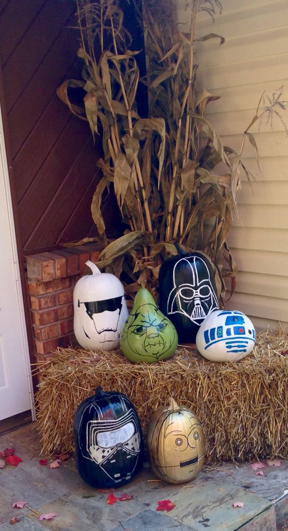 Star Wars sharpie painted pumpkins