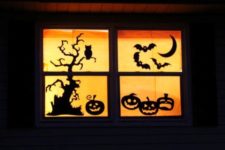 11 silhouettes are great Halloween window decorations and can really jazz up your home for trick or treat night