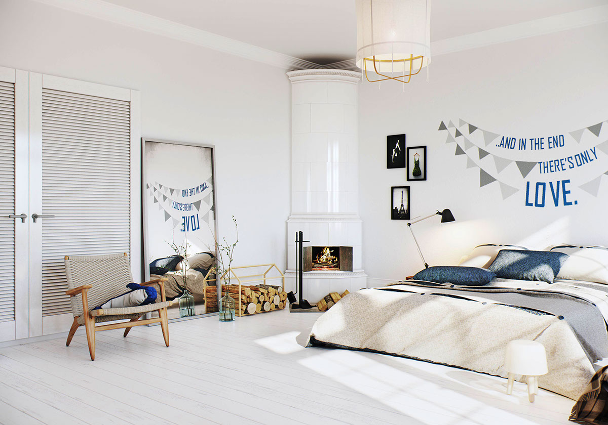 Airy Scandinavian Apartment With Traditional Wood Stoves