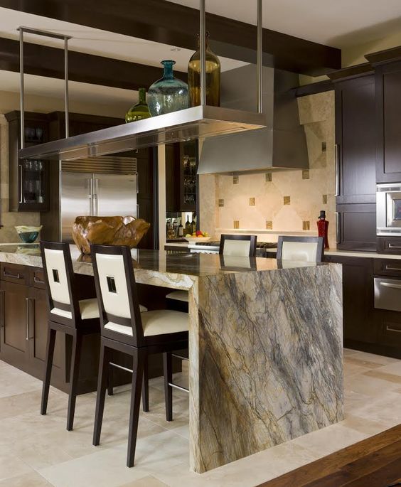waterfall marble countertop