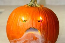 16 dry ice pumpkin is a stunning idea for Halloween